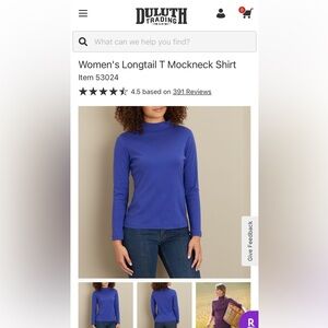 Two Duluth Trading Co 2XL Longtail T Mockneck Long Sleeve Shirts